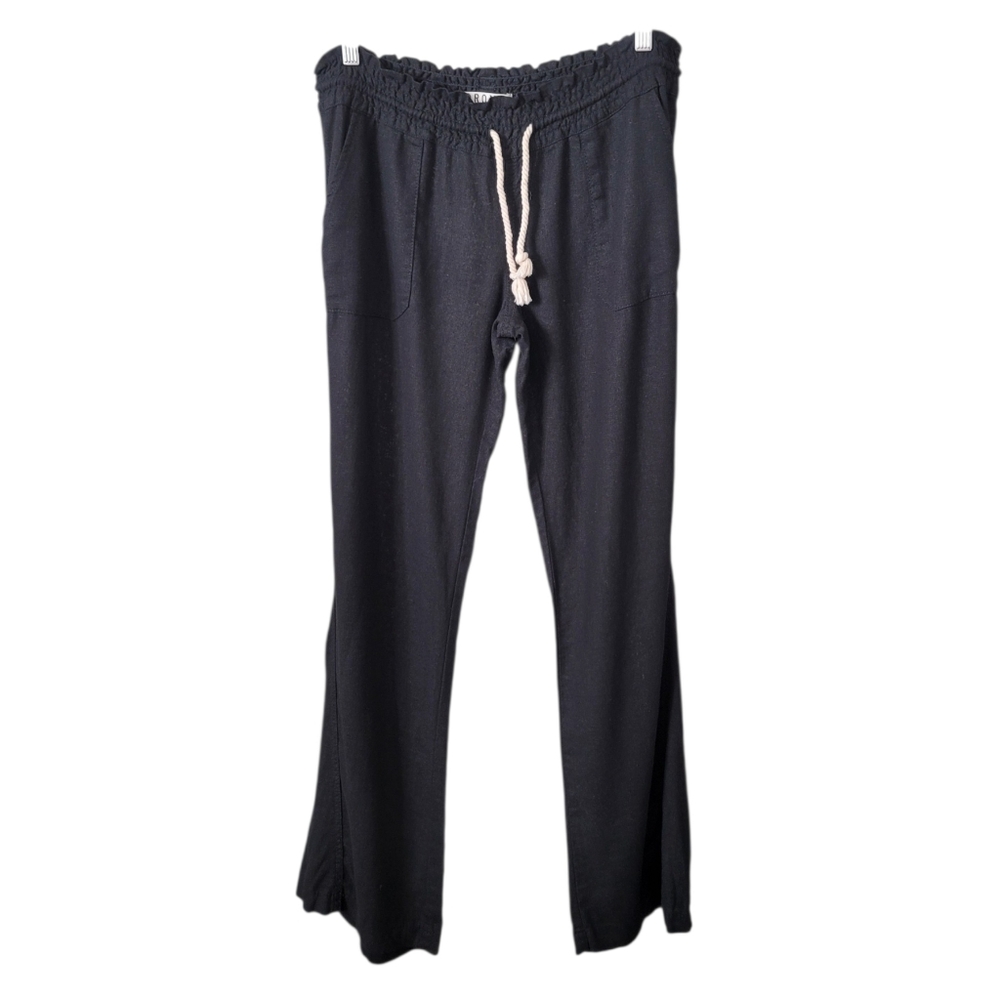 Roxy Ocean Side Linen Blend Beach Pants in Black - Picture 8 of 15